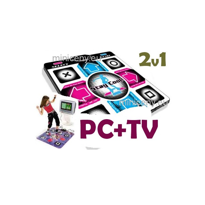 Tanečná podložka 2v1, TV+PC - CHUDNUTIE, ZÁBAVA + PC HRA zdarma