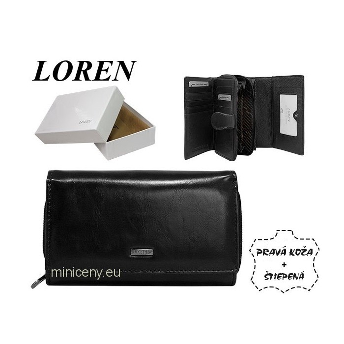 Exkluzívna dámska kožená peňaženka LOREN /347 BLACK