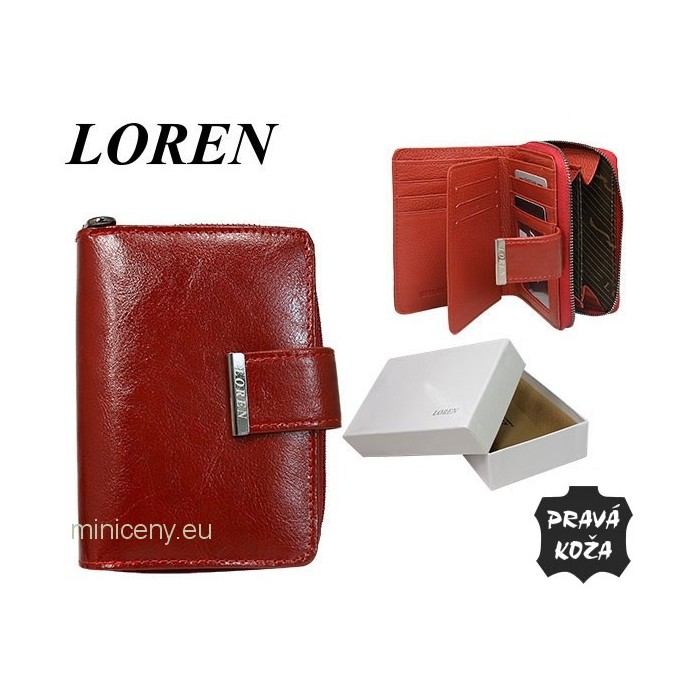 Exkluzívna dámska kožená peňaženka LOREN /306 RED