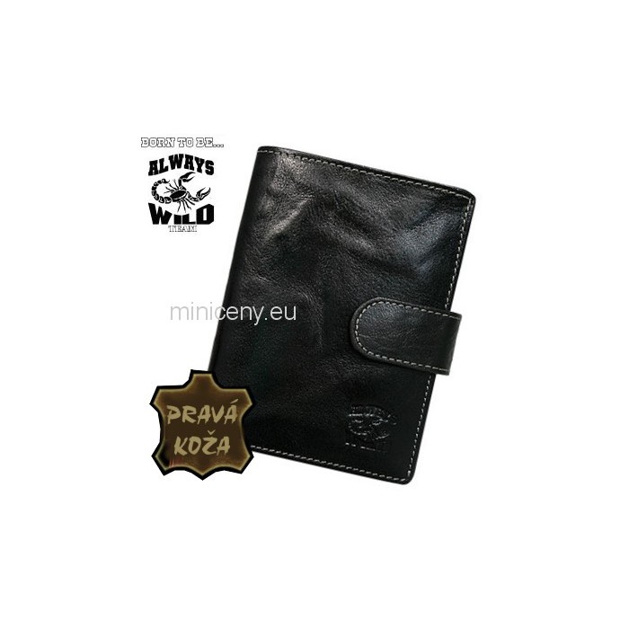 Exkluzívna pánska kožená peňaženka ALWAYS WILD /366 BLACK