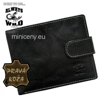 Exkluzívna pánska kožená peňaženka ALWAYS WILD /370 BLACK