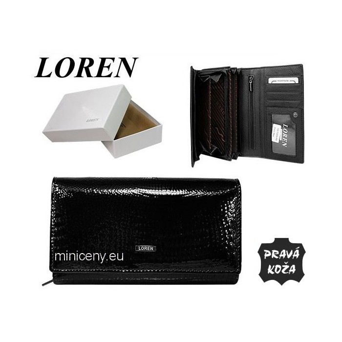 Exkluzívna dámska kožená peňaženka LOREN /389 BLACK