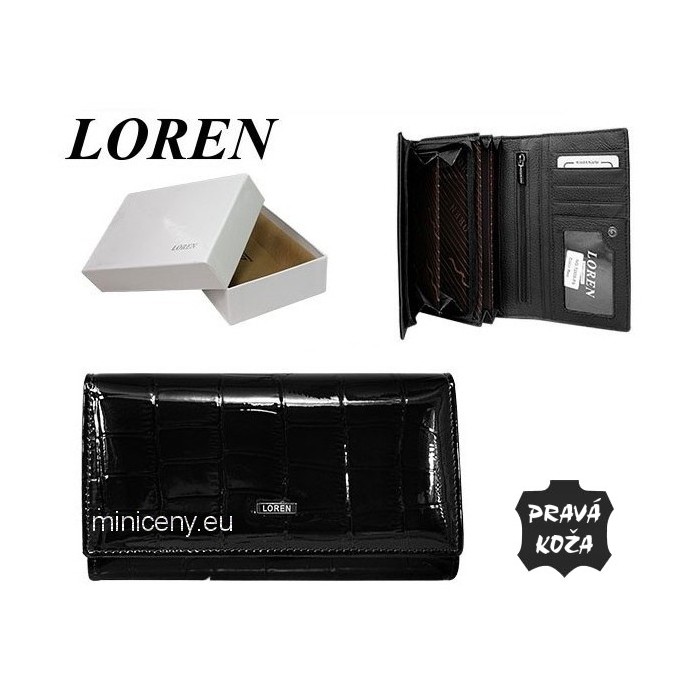 Exkluzívna dámska kožená peňaženka LOREN /387 BLACK