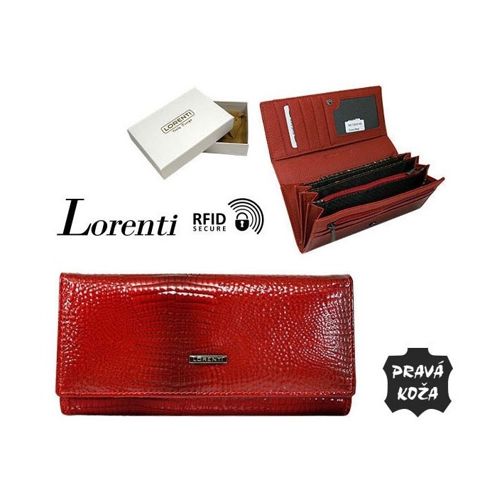 Exkluzívna dámska peňaženka LORENTI kožená /461 RED