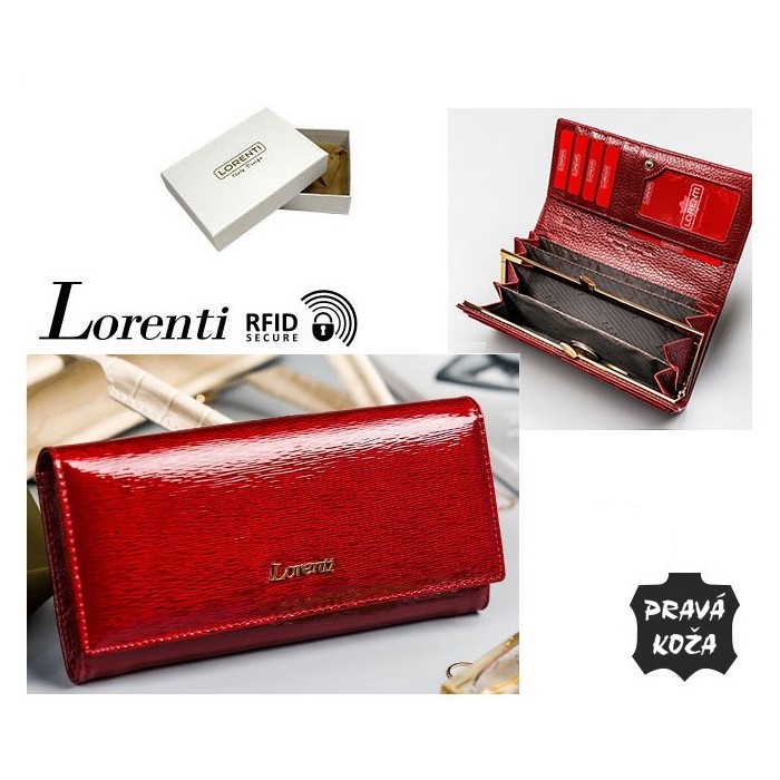 Exkluzívna kožená dámska peňaženka LORENTI /458 RED