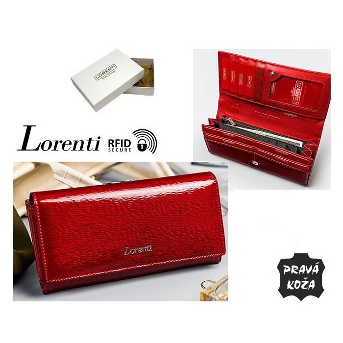 Exkluzívna dámska peňaženka LORENTI kožená /460 RED